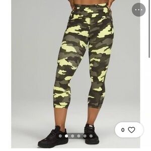 Lululemon Swift speed, high-rise crop leggings, camo, size 0